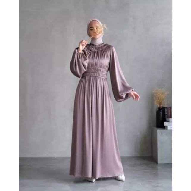 luna dress satin/Dress kondangan terbaru 2022