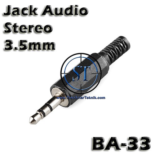 BA-33 Jack Mini Stereo Plastik 3.5mm Audio Headphone Headset Buntut Aux Body Plastik ujung Besi