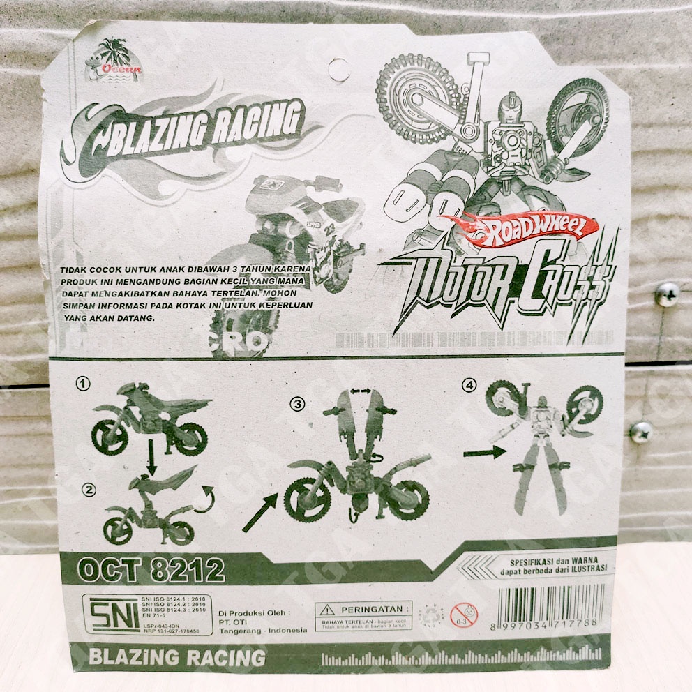 Roadwheel Blazing Racing Motor Cross 8212 Mainan Transfrom Sepeda Motor Balap