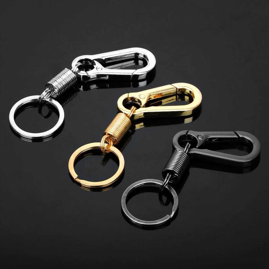 【Warna Dipilih】 Carabiner Stainless Steel dengan Per` Karabiner Gantungan Kunci