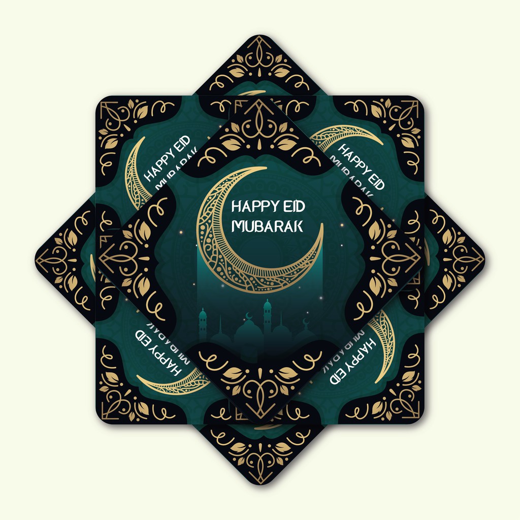 

STICKER/STIKER LABEL KEMASAN BENTUK KETUPAT UCAPAN SELAMAT LEBARAN/IDUL FITRI CHROMO/20pcs