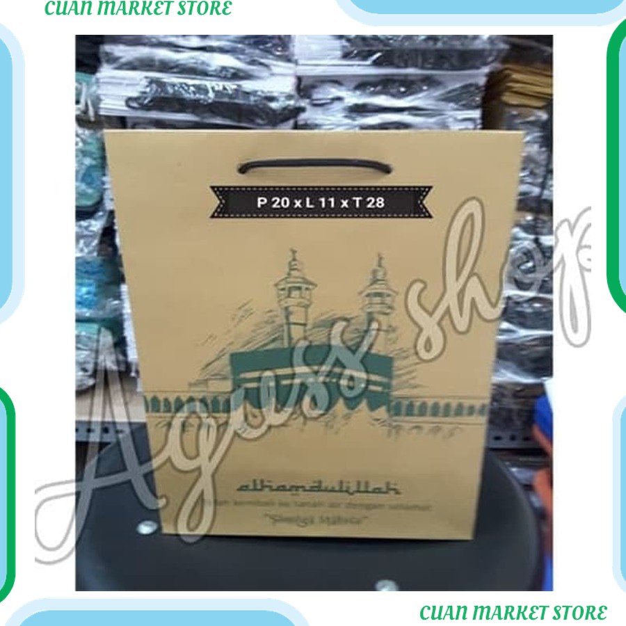 

paper bag untuk haji / umroh P20 x L11 x T28 (harga per lusin) Kualitas Premium