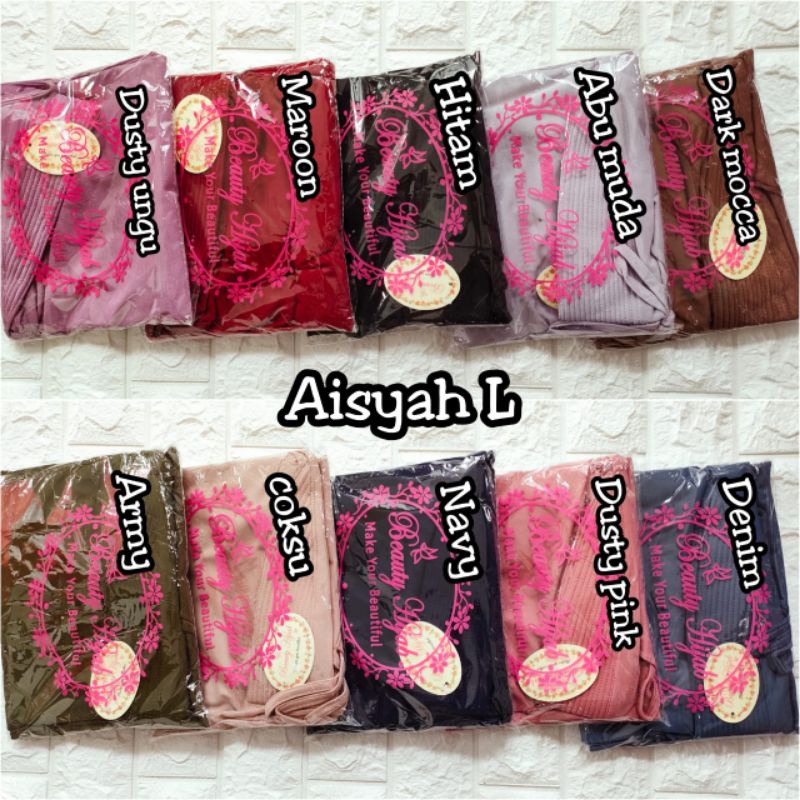 [Ori Beauty Hijab] AISYAH L••hijab instan jersey arsila••bergo instan polos-1