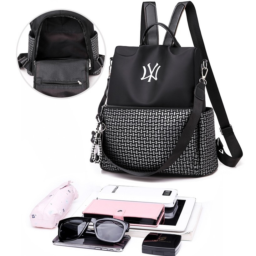 TAS RANSEL IMPORT WANITA TA350B5 LANDINA HITAM GENDONG BACKPACK KERJA PUNGGUNG KOREA SEKOLAH BATAM