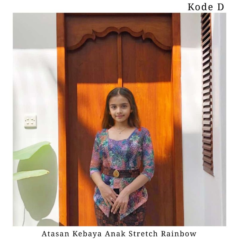 Atasan Kebaya Kutubaru Anak Stretch Rainbow