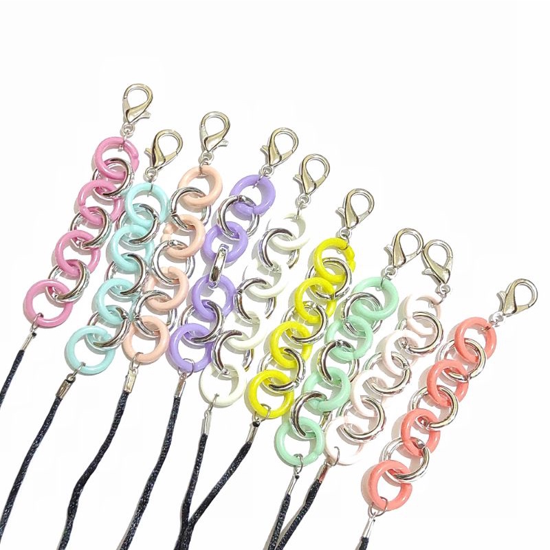 2 in 1 Kalung Strap Mask + Connector Masker Hijab Free Stopper Denise Acrilic Chain Rantai  Akrilik