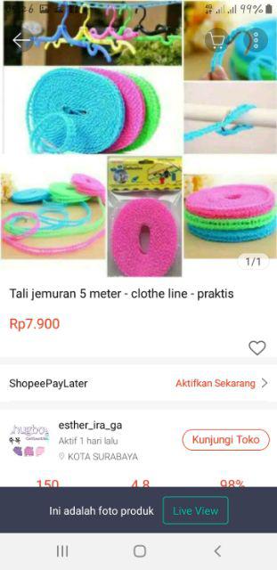 Tali Jemuran 5 Meter - Clothe Line - Praktis
