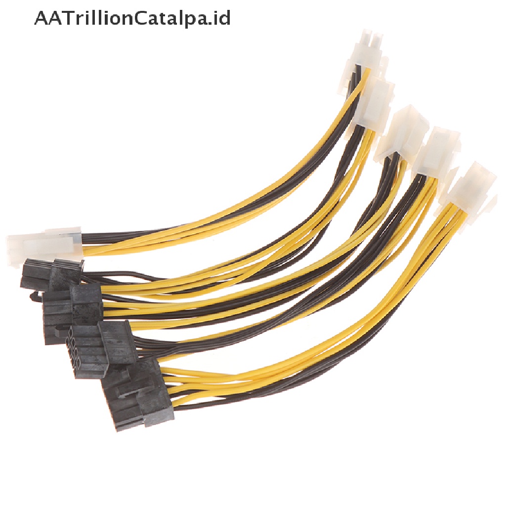 Aatrillioncatalpa 5Pcs ATX 4 Pin Male Ke 8pin Female EPS Power Adapter Untuk CPU