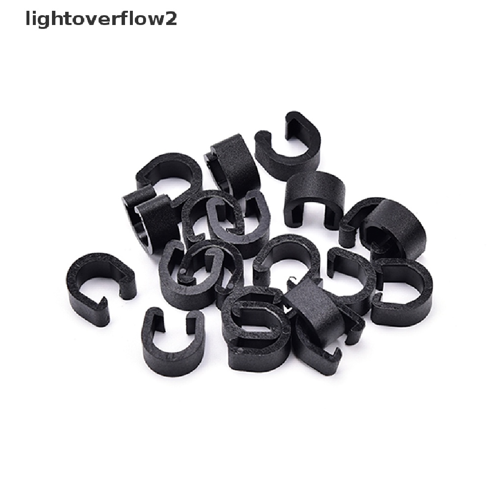 (lightoverflow2) 20 Pcs Klip Penjepit Kabel Rem Sepeda MTB Bentuk C Bahan Plastik