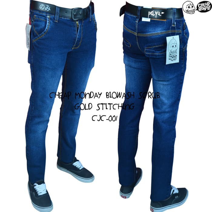  CELANA  JEANS  PRIA  CHEAP MONDAY SLIM FIT BIOWASH SCRUB 