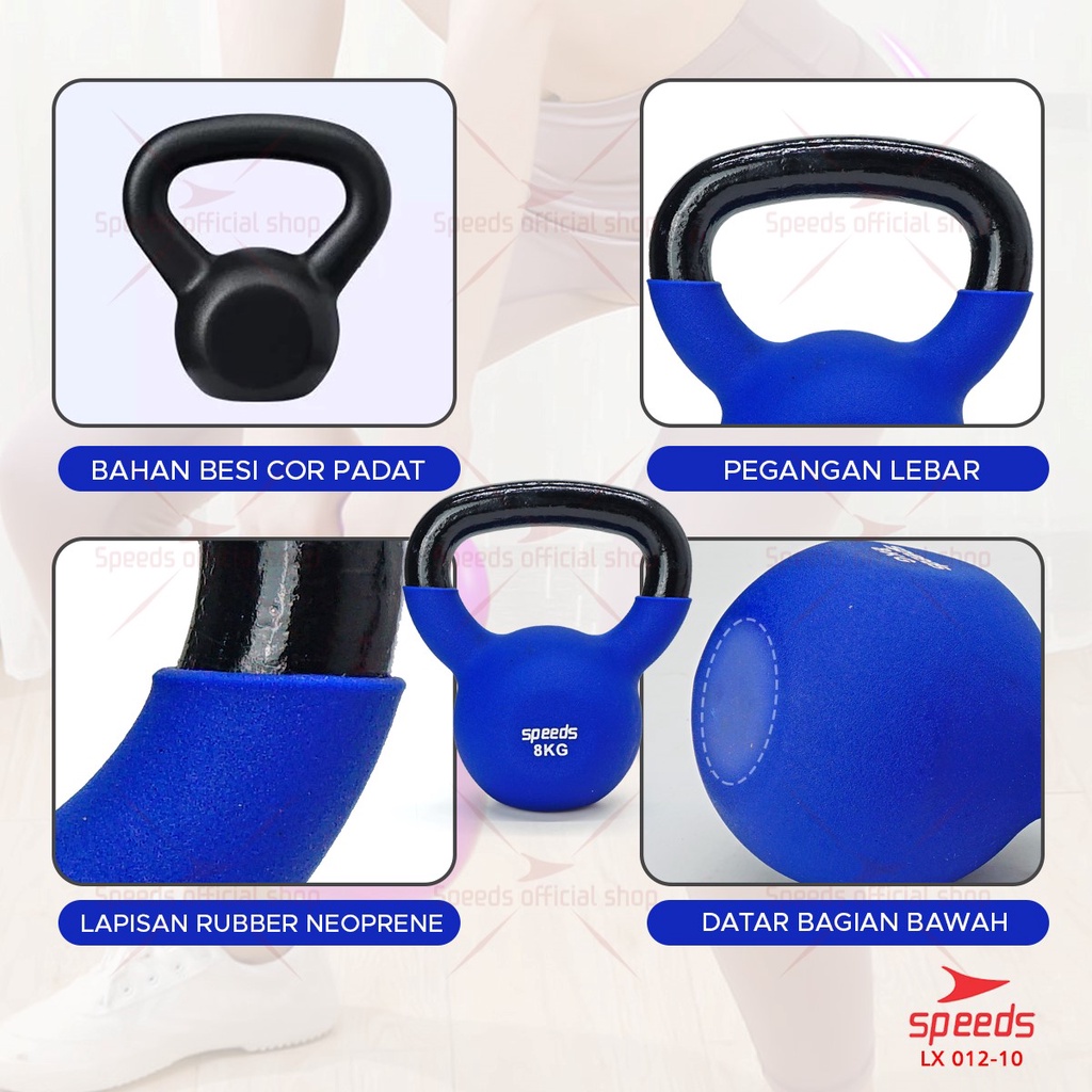 SPEEDS Dumbell Barbel Kettle Alat untuk Membuat Otot Tangan Yoga Barbell Gym 012-10 8kg