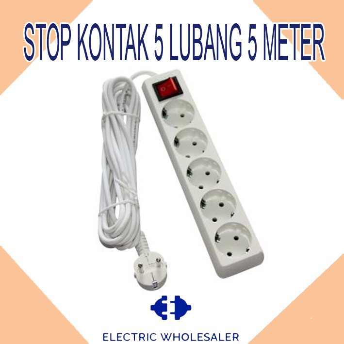 STOP KONTAK 5 LUBANG 5 METER