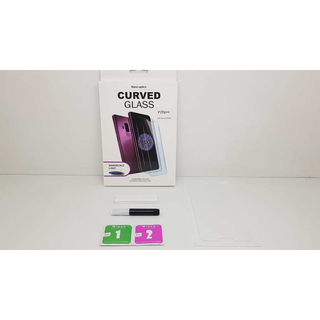 UV Glass Huawei P20 Pro 6.1 inchi Tempered Glass Huawei CLT L09 CLT L29 TG 3D Curve FULL SCREEN