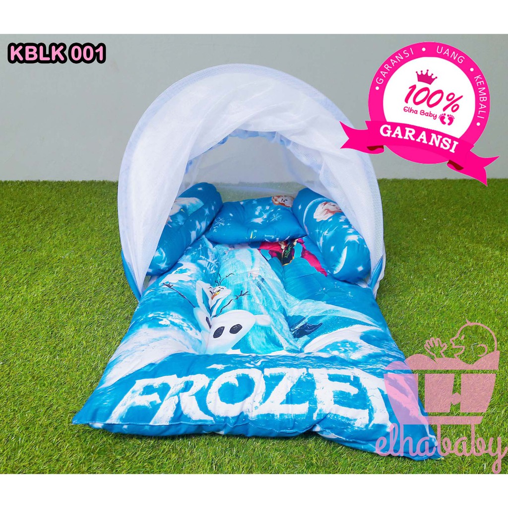 PROMO !! Kasur Lipat Bayi Set Kelambu Bantal Guling | Tempat Tidur Anak Baru Lahir Motif Lucu Murah1