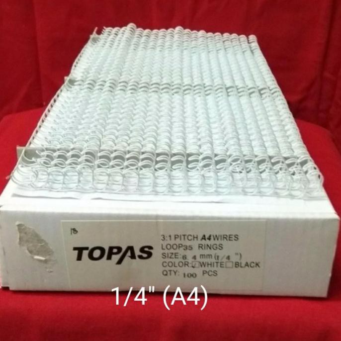 Ring Jilid Kawat Topas Wire 35 Rings Binding Ukuran 1 4 6 4 Mm Terlaris Shopee Indonesia