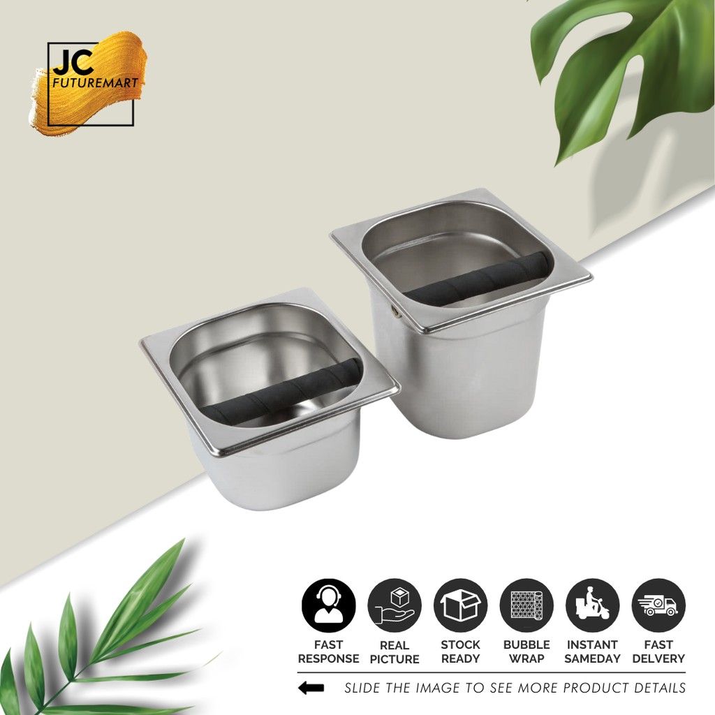 KNOCK BOX STAINLESS STEEL T10cm &amp; T15cm| TEMPAT SAMPAH KOPI ESPRESSO