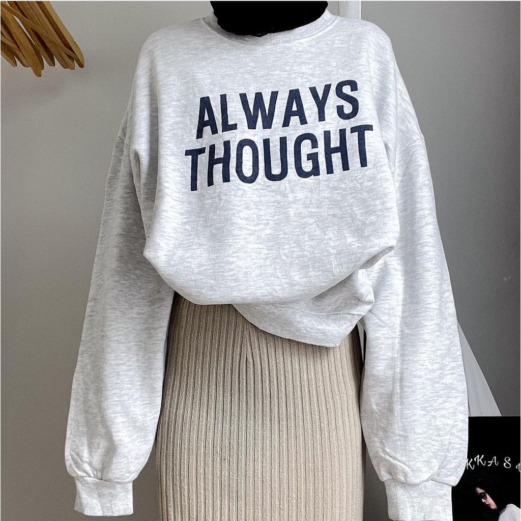 Always Tought XXL - Sweater Wanita Big Size | Outerwear Motif Simple Kekinian Korean Style