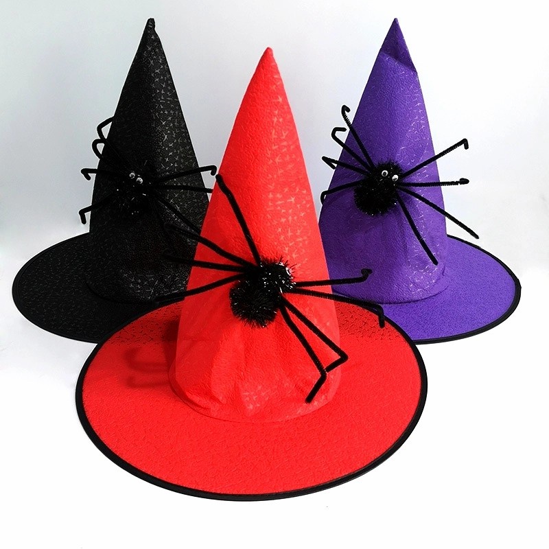 Topi Halloween Laba Laba Kostum Seram Haloween Topi Witch Anak Dewasa