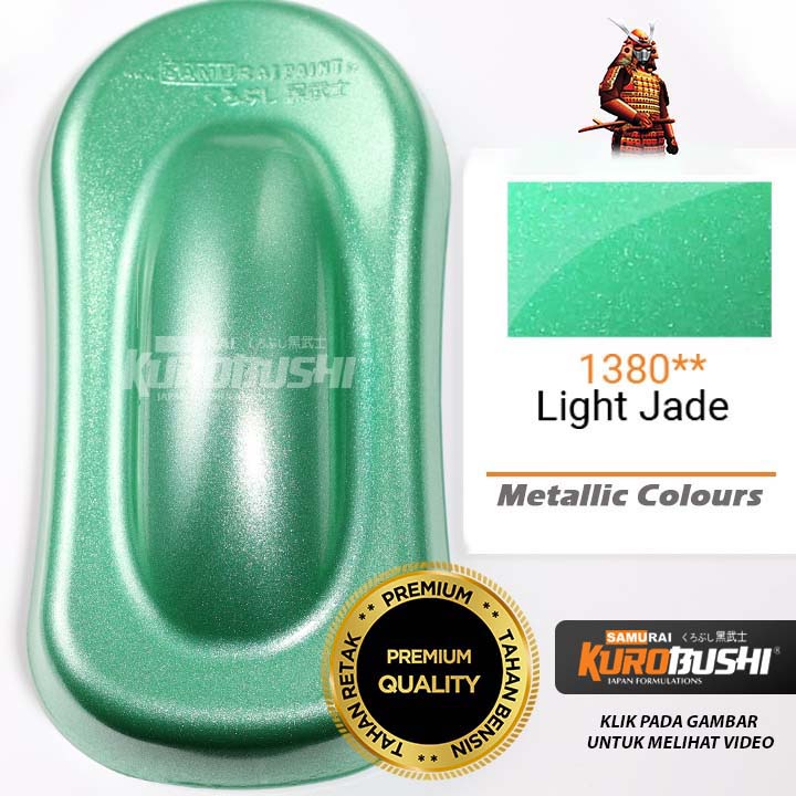 Samurai Paint Kurobushi Metallic Colours Cat Semprot Pilox Pilok 1380** Light Jade / Hijau Metalik / Hijau Muda Metalik (400ml)