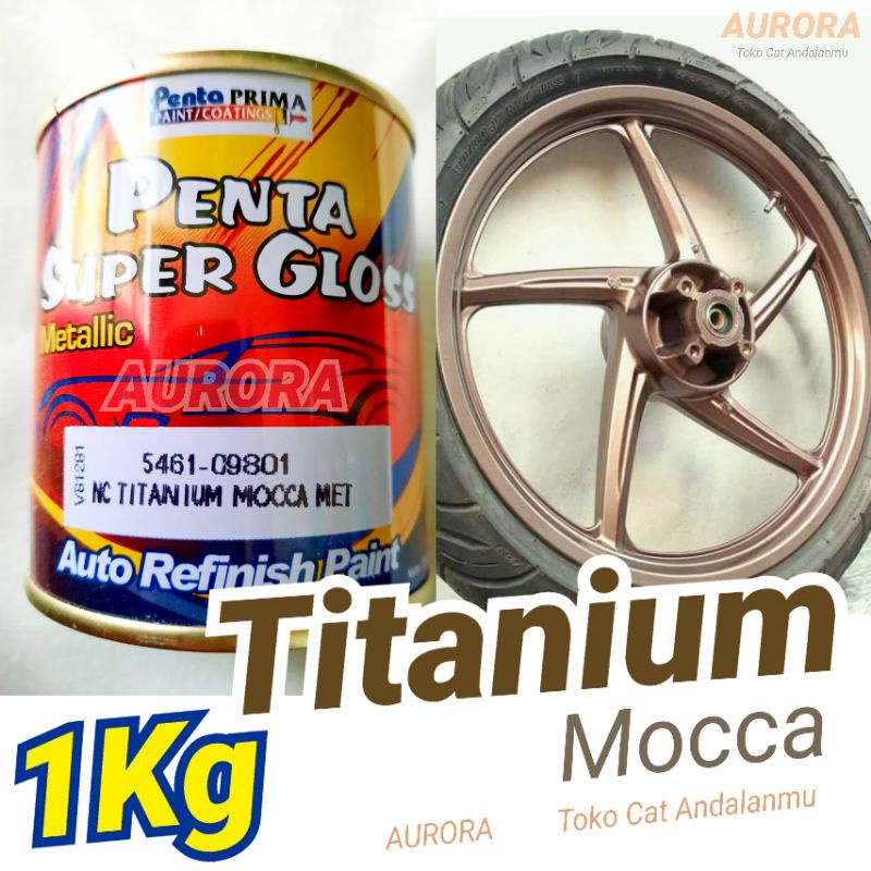 Cat Titanium Mocca 1Kilo Penta Super Gloss Lemah Teles Coklat Tua Metalik 1 Liter 1Kg Metallic Cet M
