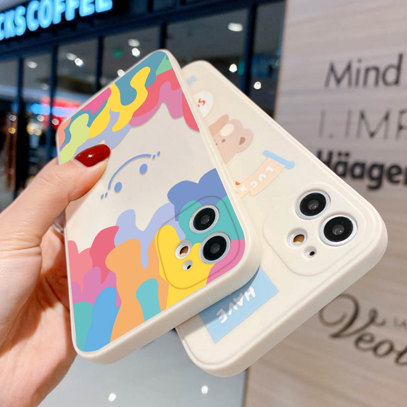 Soft Case Silikon Motif Smiley Face Untuk iPhone 13 12 11 Pro Max 12 13 Mini X XS Max XR 7 8 6 6S Plus SE 2020