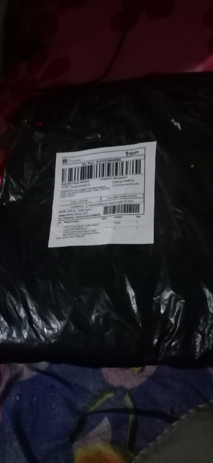 (cod) Gamis Black Tiedie Teratai / Long Dress Batik Busui