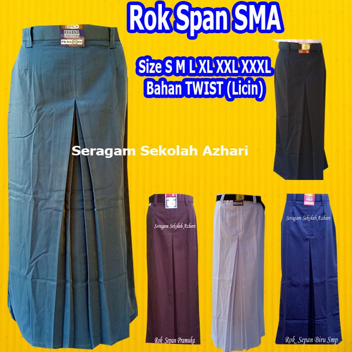 Rok SMA Span Panjang Abu Abu-Rok SMA-Rok Sekolah SMA Span-Seragam SMA-Seragam Sekolah