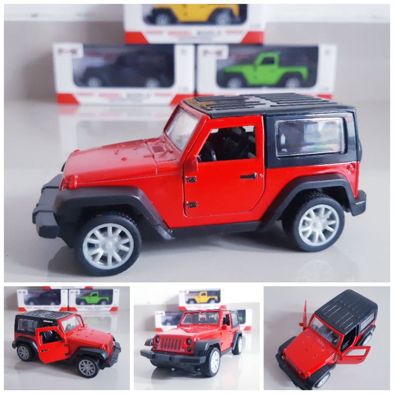 Diecast Mobil Jeep Wrangler Alloy - Miniatur Car Offroad Die Cast