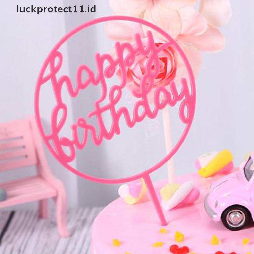 //HG&amp;ID// 10Pcs Acrylic Hand writing Happy Birthday Cake Topper Dessert Party Decoration .