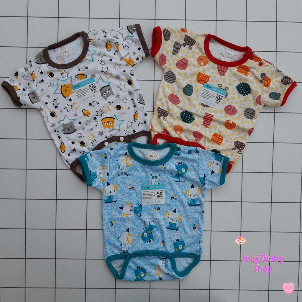 Jumper bayi baju kodok pendek MIYO (All New Feb 2021 World Dino Series) 0-3 bulan 1 PCS