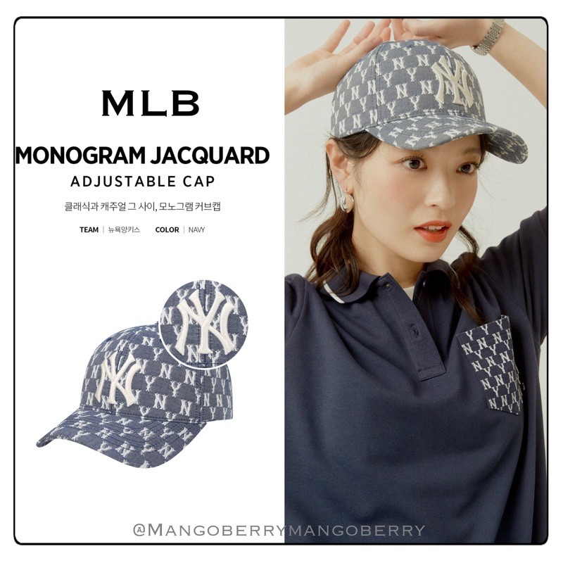 MLB NY Yankees Monogram Jacquard adjustable cap - Navy
