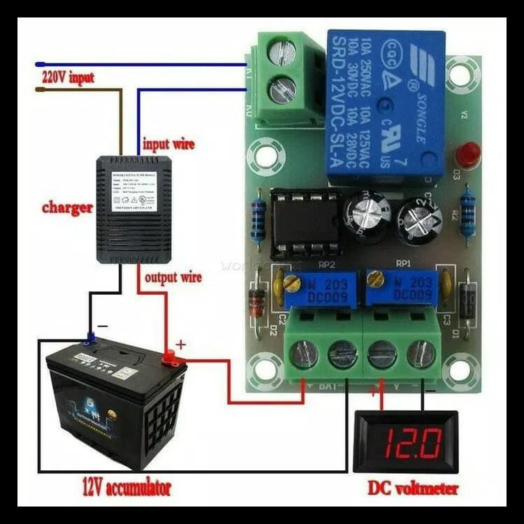 Kit Modul Control Charger Aki Otomatis 12V Charger Accu