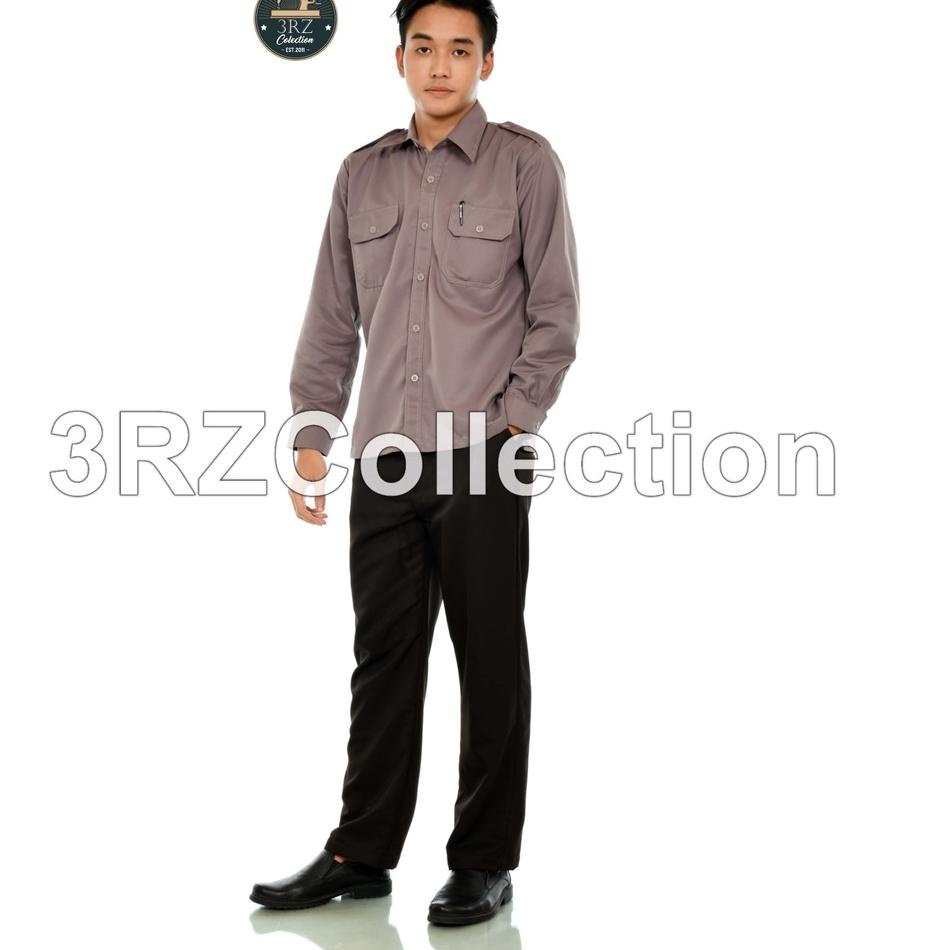 [BHS. 699613] Baju Seragam Coklat Polisi Setelan Seragam Pdh Polisi Satpam Security Baju Coklat Poli