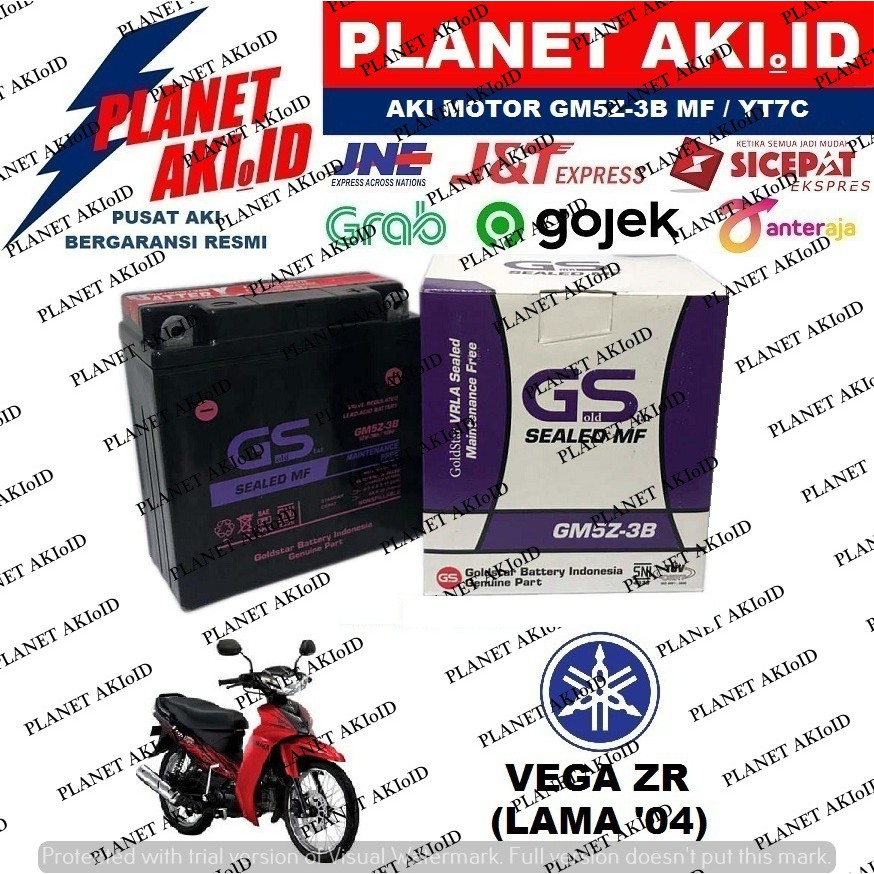 Aki Motor Yamaha Vega ZR Lama GM5Z3B Accu Kering MF