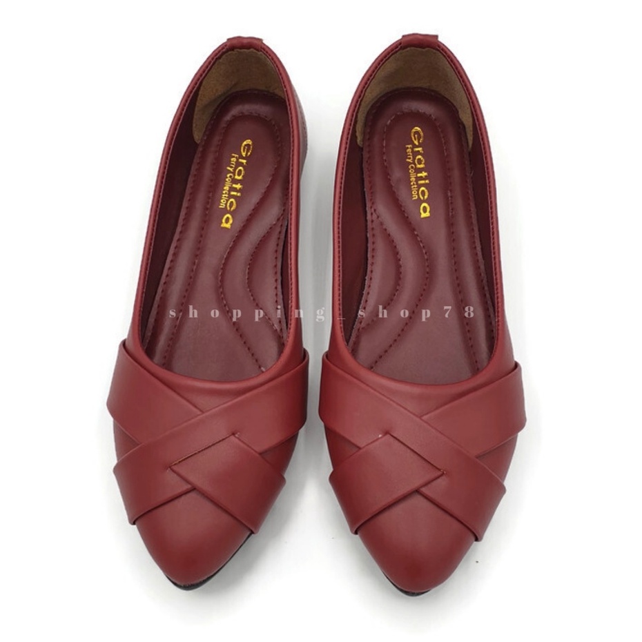 Sepatu Wanita Flat Shoes Silang Lancip Gratica BO5 SL