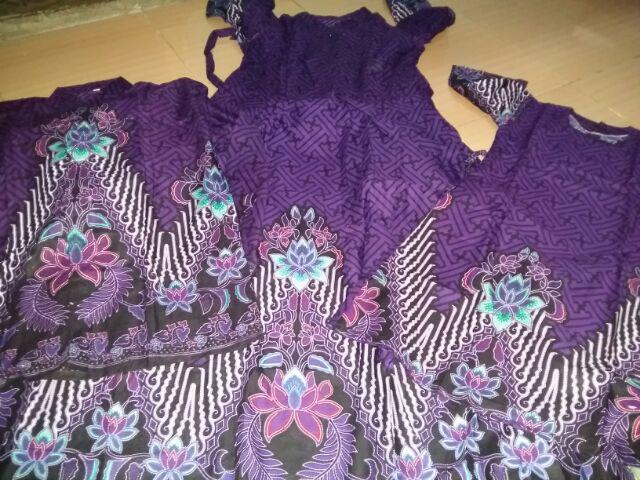 Baju Batik Couple Keluarga Motif Pager Bumi Magenta Seragam Gamis Busui Terbaru