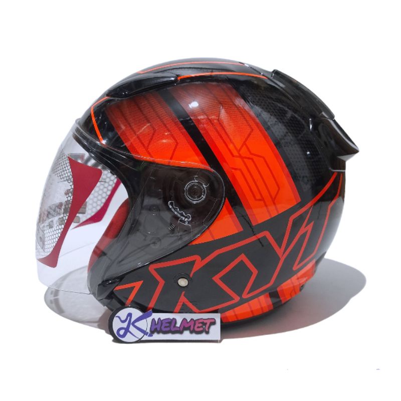 Helm Kyt dj maru motif #14 black/orange