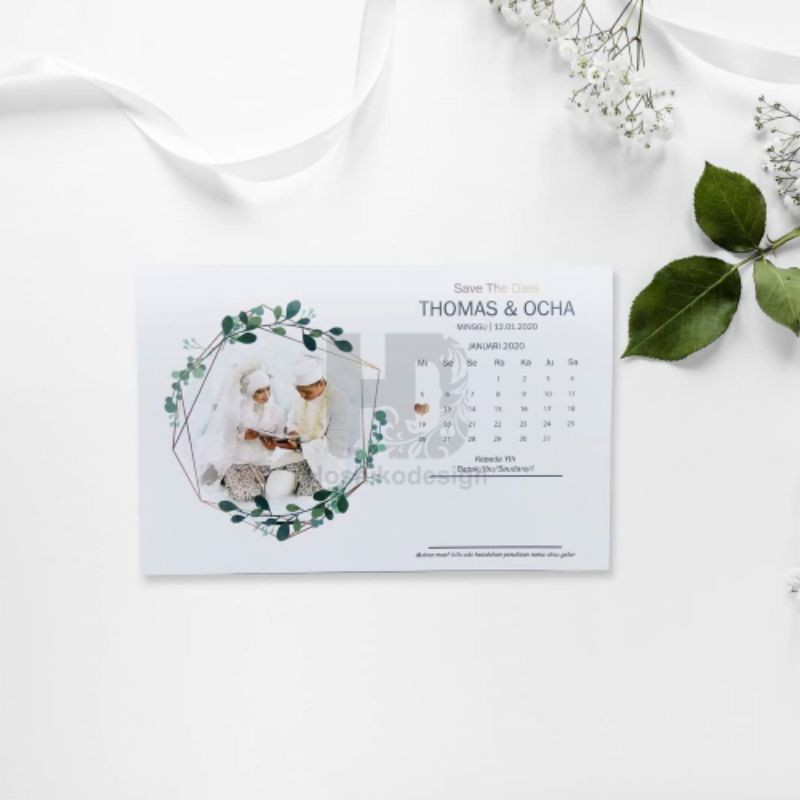 

Undangan Poto Kalender Elegan, Udangan Kekinian Simple Rustic