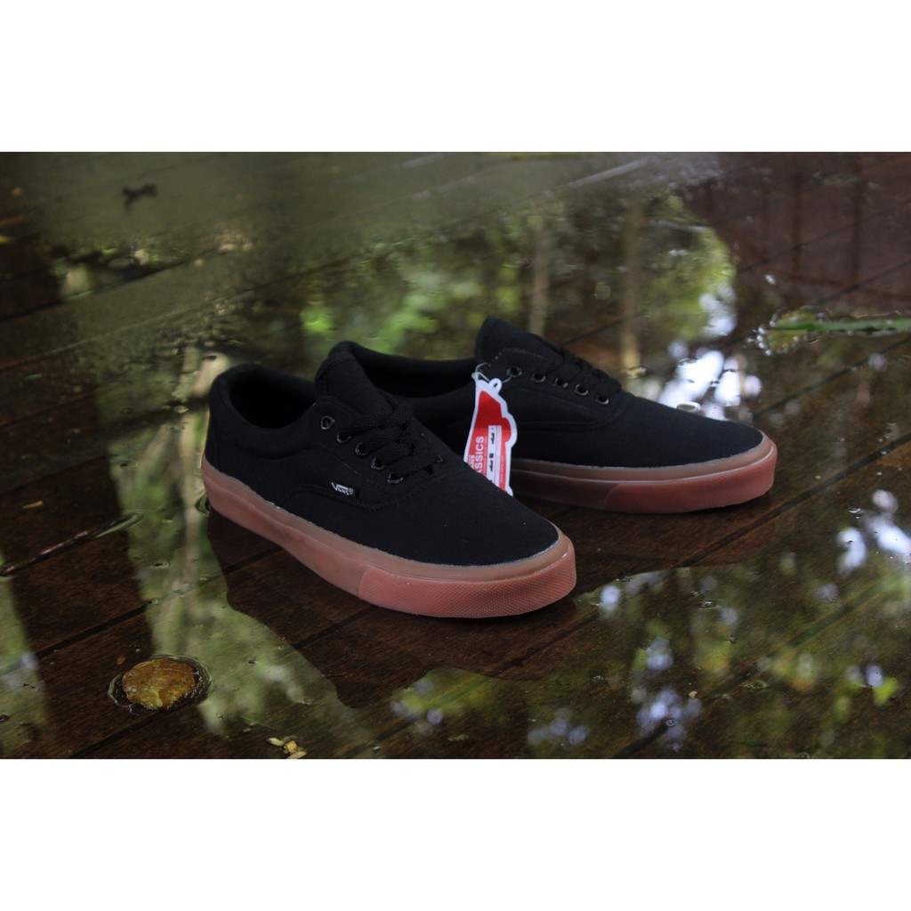 SEPATU VANS AUTHENTIC FULL BLACK HITAM POLOS WHITE PUTIH OLDSKOOL ERA ICC IFC DT