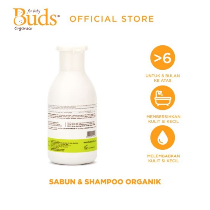 Buds Organics Everyday Head To Toe Cleanser 225 ml - Sabun &amp; Shampo Bayi Dan Anak