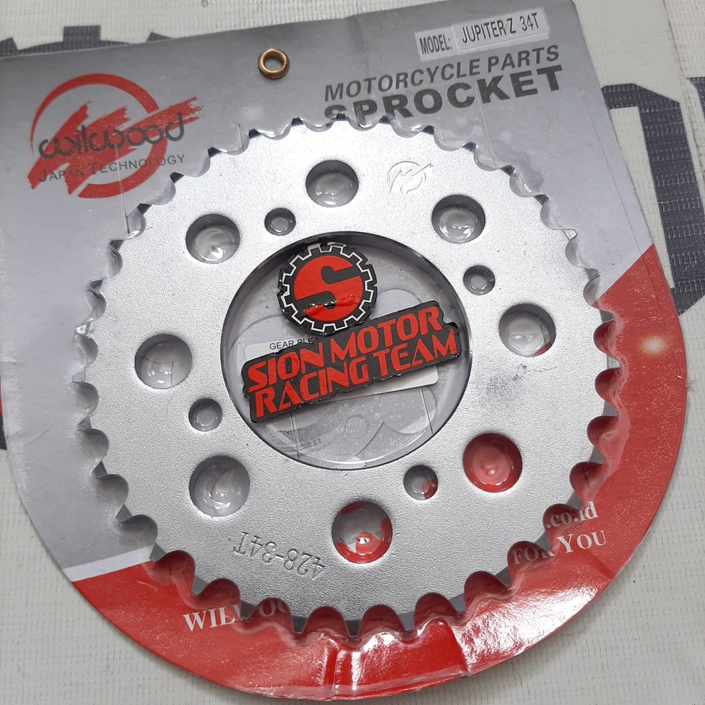 Gir Gear Belakang / Rear Sprocket Yamaha Jupiter / RX King / Vega / F1ZR Ukuran 428 - 34T Wilwood-1