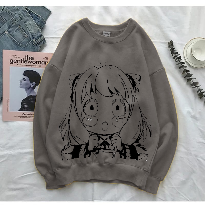 Sweater wanita Anime anya Crewneck M-XXL