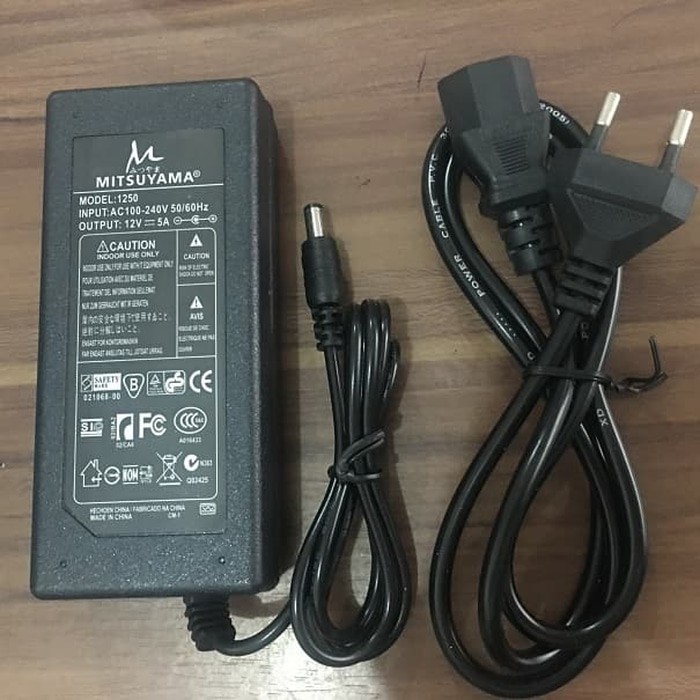 Adaptor DC 12V 5A Power Supply 12 Volt 5 Ampere Lampu Indikator