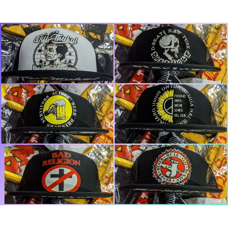 topi band punk,topi trucker,topi jaring, topi snapback,snapback band punk