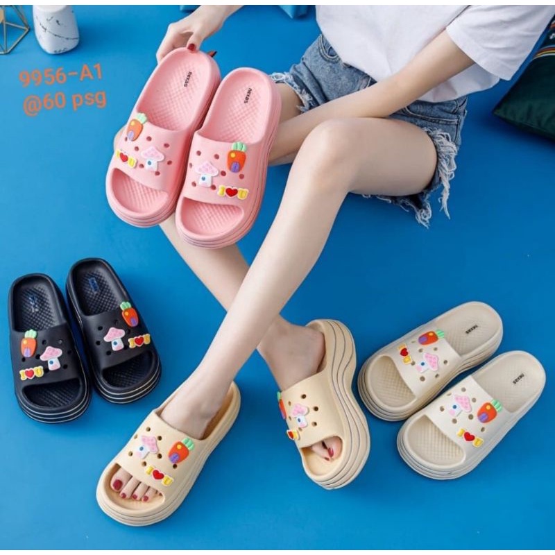 Sandal Wedges Wanita EVA Carrot Jabbitz Sandal Viral Import