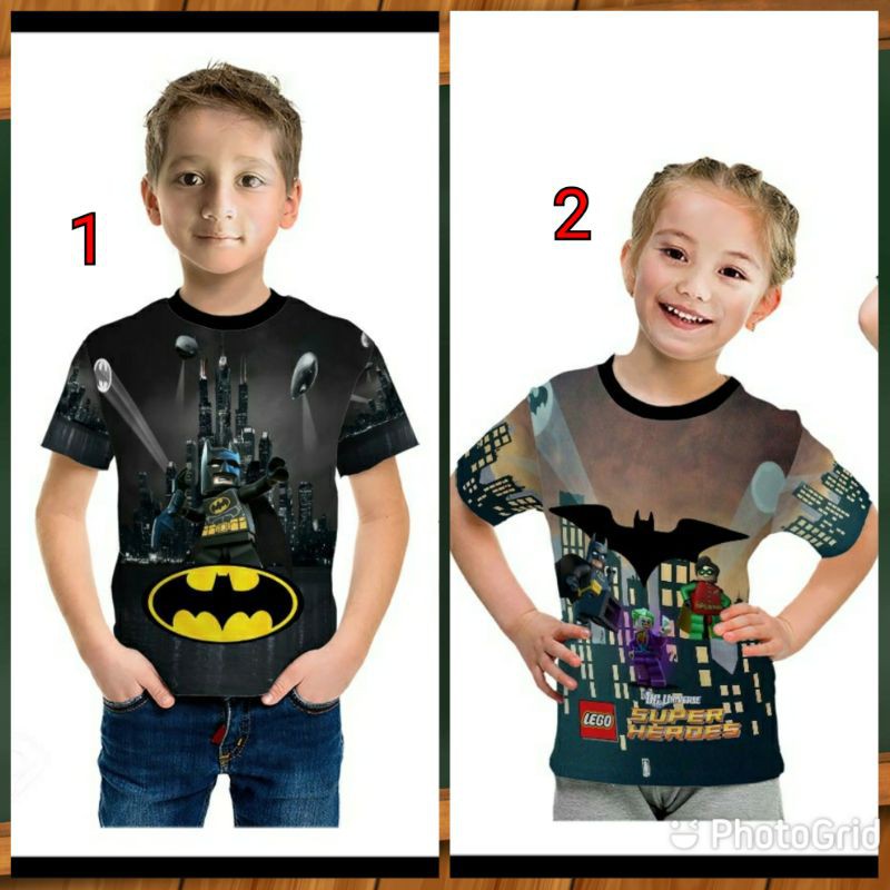 Kaos T-shirt Anak Batman Lego Full Print Custom