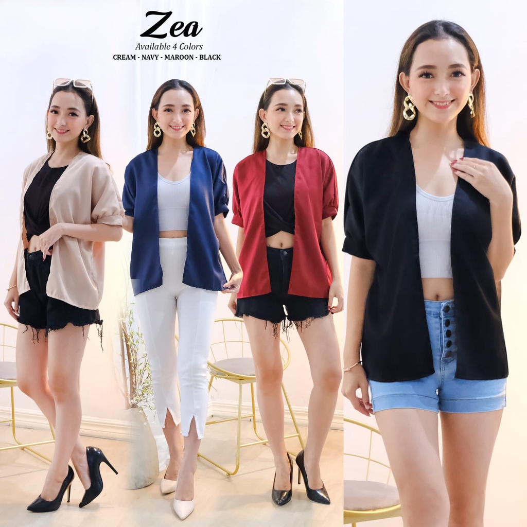 Toply shop COD Outer Batwing Zhea Lengan Pendek Outerwear