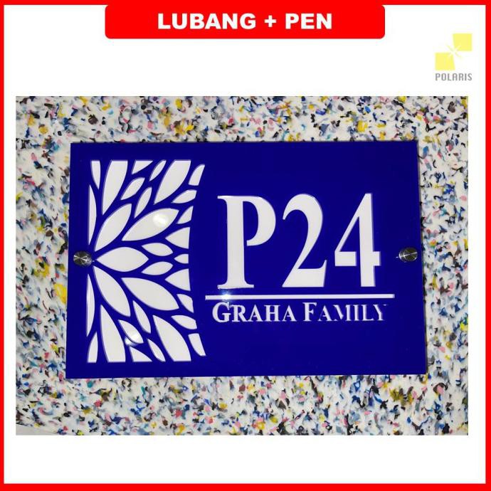Papan Nomor Rumah Akrilik/Nomer Rumah Akrilik/No Rumah/Alamat Rumah - Timbul+Dobeltip