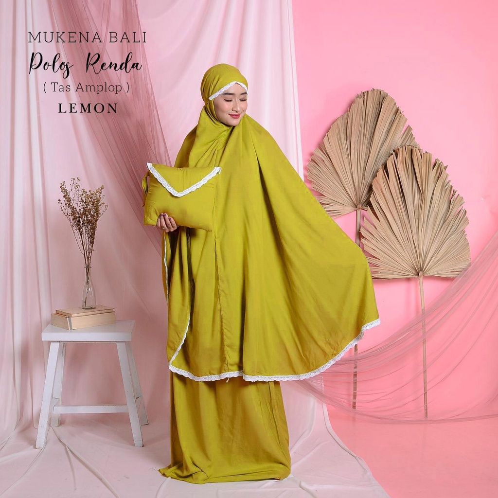 Mukena Travel Renda Katun Polos Mukenah Premium Dewasa Premium Traveli Mukena Bali Tasik - Mukena Po
