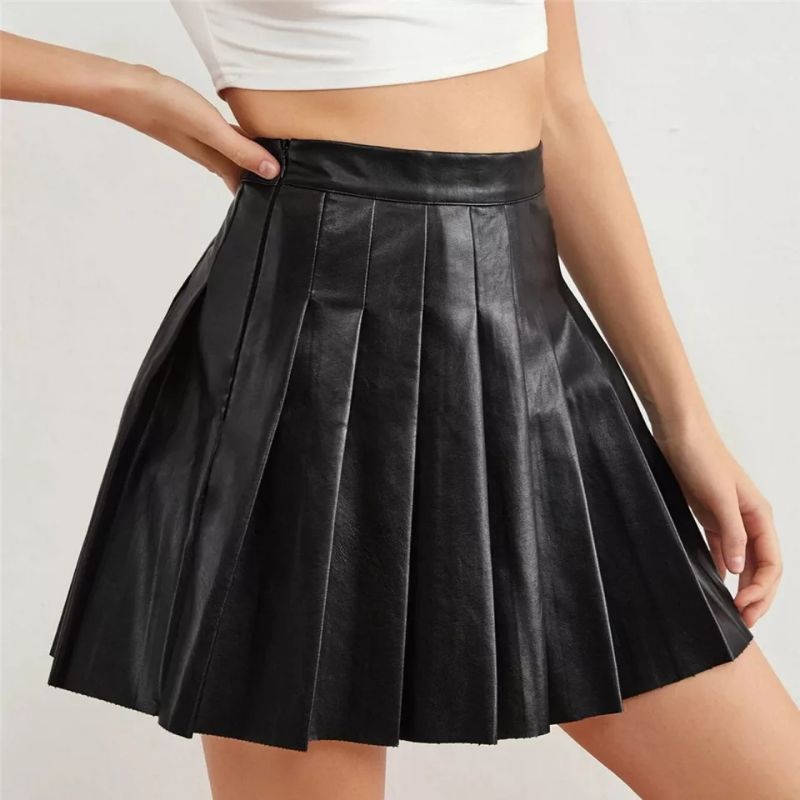 ROK MINI ROK TENIS KOREA TENIS SKIRT POLOS ROK MINI FLARE SKIRT TENIS SKIRT KOREAN BAHAN SEMI KULIT
